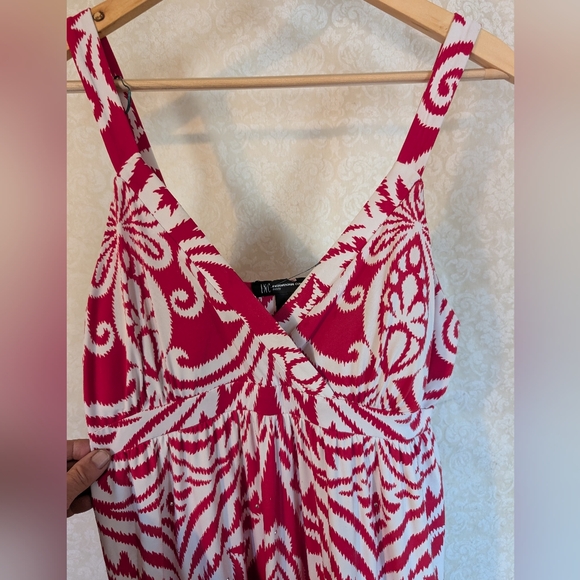 INC MAXI DRESS Sz. Petite Medium Orange & White - Picture 5 of 17